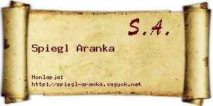 Spiegl Aranka névjegykártya